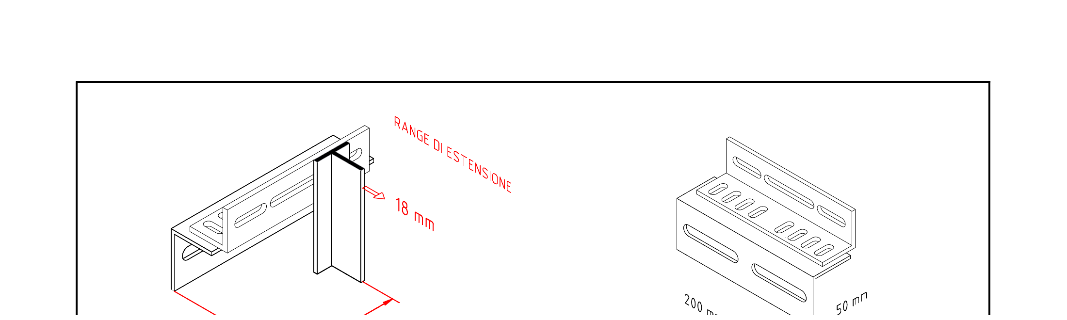 Supporto SC — disegno tecnico